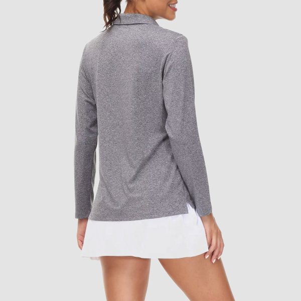 02b20b389dc5a904f7c9fab158bb8dfd5e4727185609a3d766036930fd54e181.jpg Women's Polo Shirts Long Sleeve UPF 50+ Sun Protection Golf Shirts Quick Dry Athletic Workout Collared Shirt