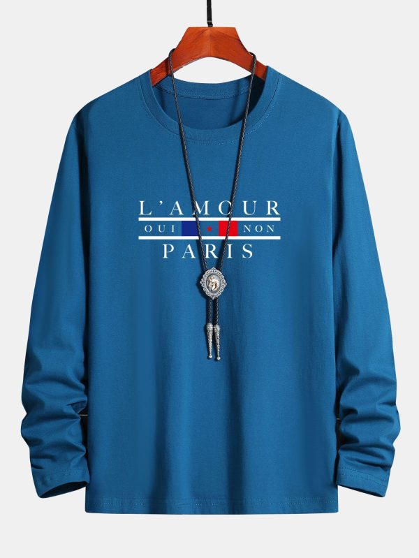 036d797dd923201a9dfe9e76a1d71d4b330bd51fb0b5ea598f5bbd1130630e3d.jpg Long Sleeve Paris Slogan Print Cotton T-Shirt