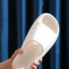 Minimalist Single Band Slides Shower Bathroom Slippers Comfy Cushioned Thick Sole
