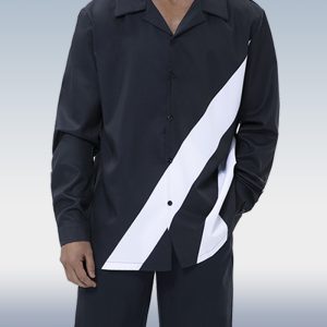 05a9df363f63ae53f9096a132ed94fd8764af5951f0e7b72d32c1f160ab55ba3.jpg Suitmens Black Walking Suit 2 Piece Long Sleeve Set