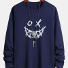 06fd7bdf954c4cbad493c78df00ab06b90b5dbf1d5385bbd8ea08aa62dae5a28.jpg Long Sleeve Scary Face Print Cotton T-Shirt