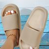 086dadceb70e1af7fc912c104850710e5c01443efbeea896499cd218e9a50c4b.jpg Women Beige Soft Thick Bottom Slides, Anti-slip Bathroom Slippers