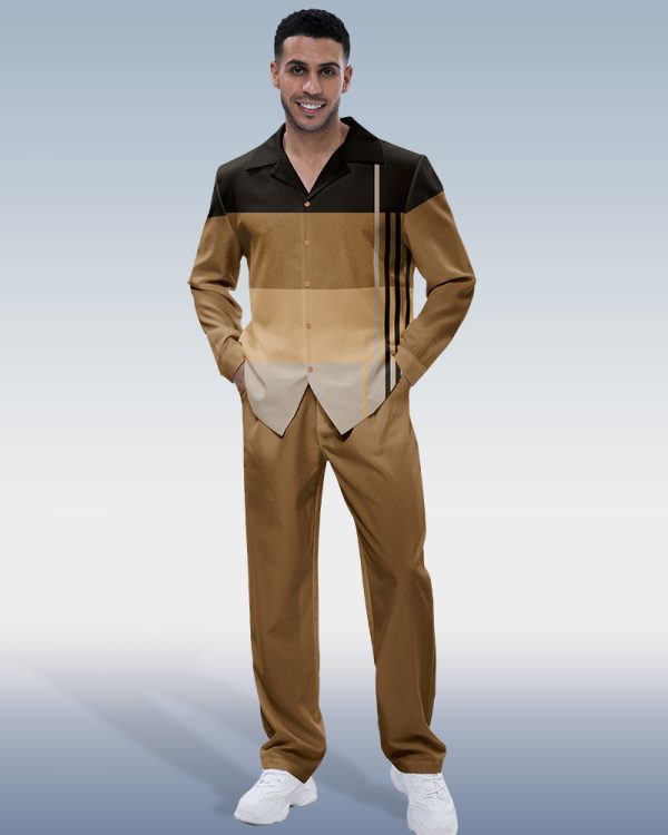 0a79e5008106fa1df06b612bfaa12484cff850d0c386e37d76bcecc10cbdd5ae.jpg Colorblock casual long-sleeve walking suit