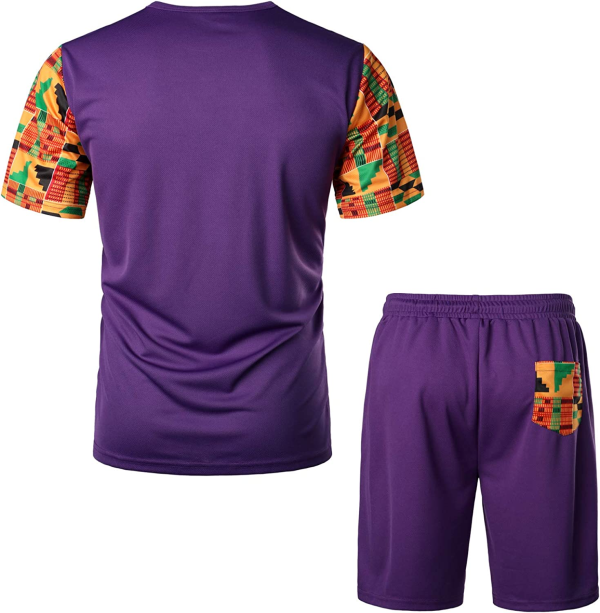 0c273ba5755b9d696ab75b865cee4a80e007412ca6ac554baeaada6dc08a43c5.png Men's Printed Colorblock T-Shirt and Shorts Set 024