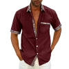 EvalonrealmTM Men's Casual Plaid Collar Button Summer Shirt
