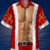 Men's New Santa Outfit Print Casual Breathable Hawaiian Short Sleeve Shirt