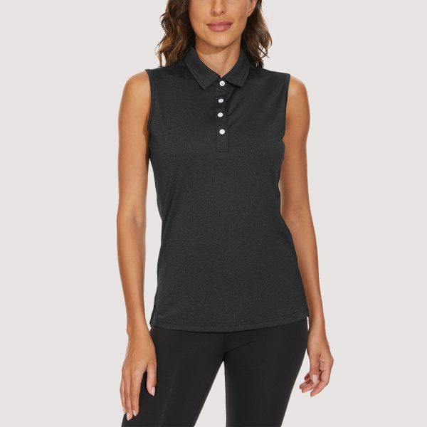 0ff81616a9c32af2de0e3f4603ee1f51f38ce208ef92d4d823059d4138dbb6a4.jpg Women's Polo T-Shirts Sleeveless Tennis Golf Tee Shirts 4-Button
