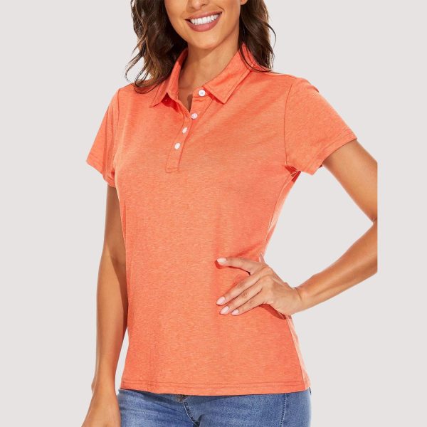 10bf4a62e1cfba7272cda9e354ba39789a56a3309b2aca8c1e44046e2d9f6726.jpg Women's Polo T-Shirts 4-Button Moisture Wicking Athletic Tee Shirts