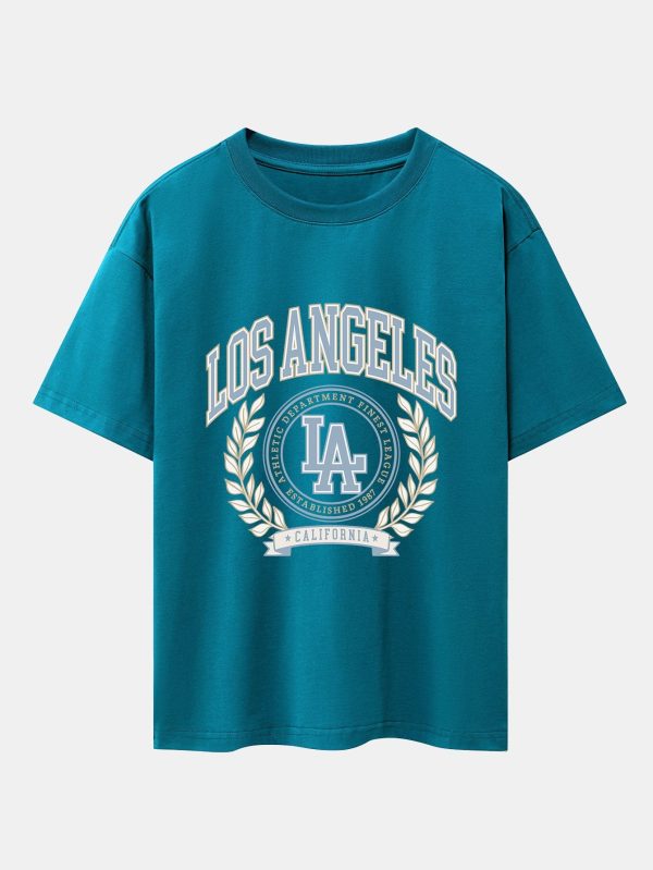 116b002322632ade84adc416f35dae3ba879061bc0af5c477c3b229c4f3b27d2.jpg Los Angeles Varsity Print Heavy Weight Oversize T-Shirt