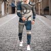 Men's Casual Personality Print Suit 001