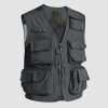 140ea1898b1b18677b0a11d9d9a90ec0cc45f111acaab482c0278991b54acd93.jpg Men's Outerwear Vests Mesh Sleeveless Outdoor Work Vest with Multi Pockets Cargo Waistcoat Fishing
