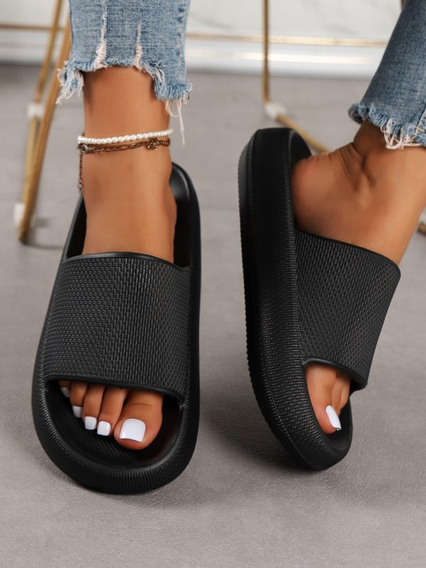 15b0c54ad9438238586b5e487e8b16b6d9ce64d70e2d0ae13f6250c945c0d069.jpg Women's Eva Home Slippers, Anti-slip, Water-resistant, Simple, Comfortable, Quiet, Durable, For Outdoor, Dorm, Office, Summer