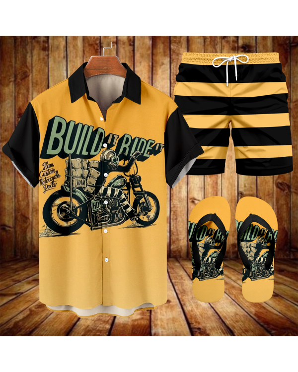 163c97052596ea3aedd290a2275fdf14abf4f050617fe6ee9346641fe38903e0.png Suitmens Men's Modified Motorcycle Print Shirt Three-Piece Set 070