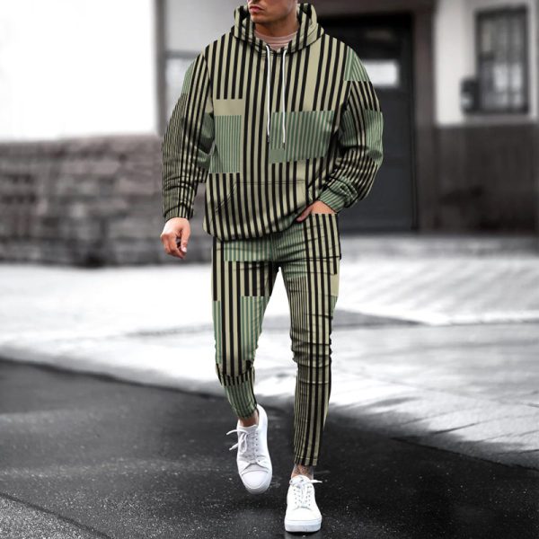 Men's Personalized Printed Hoodie Set 018