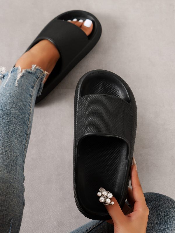 1d817fe1677bc9e0a6d7d4edb38f579ae4d91aec459575263dc4003f4135843f.jpg Women's Eva Home Slippers, Anti-slip, Water-resistant, Simple, Comfortable, Quiet, Durable, For Outdoor, Dorm, Office, Summer