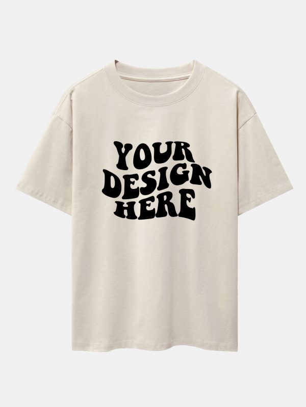 1ff4305bb8241f1bf50985e0317511456c5ff089aa984137679cb068af36be37.jpg Your Design Here Print Drop Shoulder Oversize T-Shirt