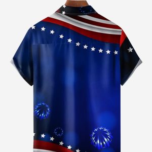 2172cb3dd1b078f9171c81fa6c5cf8b1c1981264e7653aae08fbceb984170d97.jpg Halloween Thanksgiving Christmas Flamingo Chest Pocket Short Sleeve Shirt