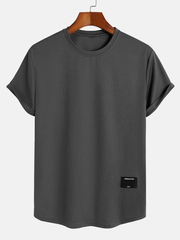 21af3348ff4d03b654178ba5ca05f71081cda4c0209fd3f1ac02242026386cef.jpg Muscle Fit Arc Hem Mesh T-Shirt