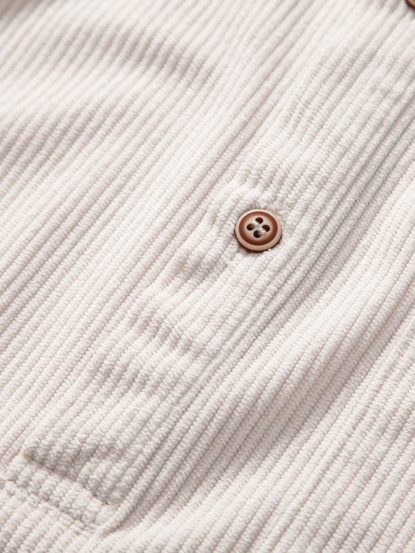 Long Sleeve Polo Collar Corduroy Shirt & Shorts