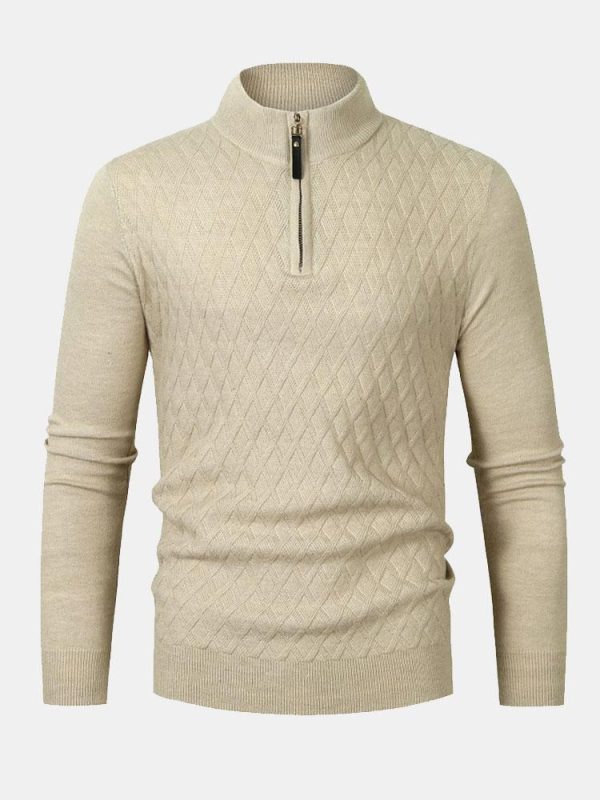 255b0dc2e7dbb6ce33e30d7430afe2aa6ac03145d4fa69e81625541ecbccca28.jpg Diamond Mock Neck Quarter Zip Sweater