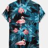 277fa354c4e8e4c6def02253a7e5c2cfaf3082fe2a81233f26dd74a1905a4b37.jpg Flamingo Tropical Print Button Up Shirt & Short Length Swim Shorts
