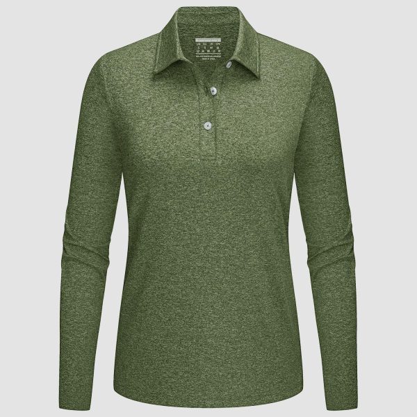 28a87fd5e0e88801c4c82730dddb1bda48f9f70d3e2b22aabff73ea7ed357141.jpg Women's Polo Shirts Long Sleeve UPF 50+ Sun Protection Golf Shirts Quick Dry Athletic Workout Collared Shirt