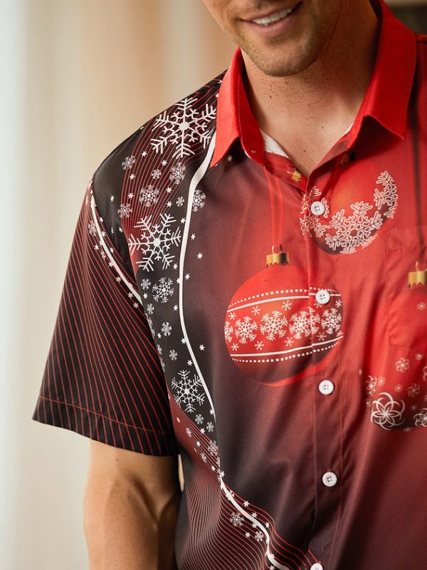 2c184f49495459d60e281eb1b7167ed0e60523c4c9fd5e96d827edaed99746c1.jpg Christmas Decoration Chest Pocket Short Sleeve Shirt