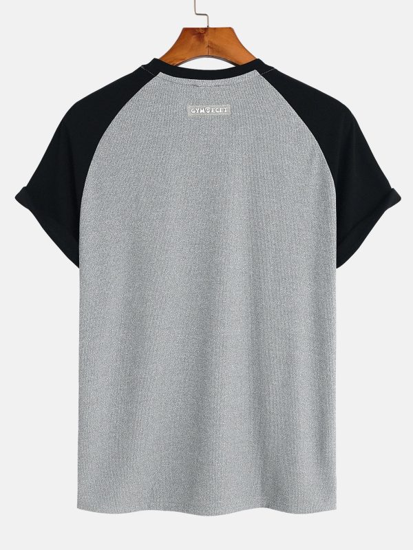 Muscle Fit Paneled Textured T-Shirt