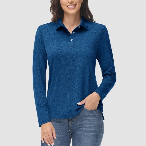 2fcacff802ce78f6c1eaed1240bd9b63fa0eef3d662446e7fe7ff93fbc54f7c8.jpg Women's Polo Shirts Long Sleeve UPF 50+ Sun Protection Golf Shirts Quick Dry Athletic Workout Collared Shirt