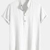 338a166cbfea5118485f74c37147ce3f772ad5c2a50ff67fd199eb11d547f2ff.jpg Linen Blend Striped Half Open Placket Henley Collar Shirt & Straight Leg Linen Pants