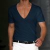 33d1171d3e827afba437cd72e043d57fb192a1b622f8f2d92e121ce48a9851e1.jpg Men's Basic White Deep V-Neck Cotton Short Sleeve T-Shirt