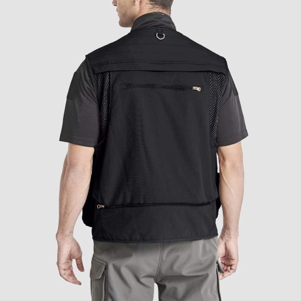3848ed15a01ba03aba071560e5776d2150e4de07f5fa92b7678167a669b7453e.jpg Men's Outerwear Vests Mesh Sleeveless Outdoor Work Vest with Multi Pockets Cargo Waistcoat Fishing