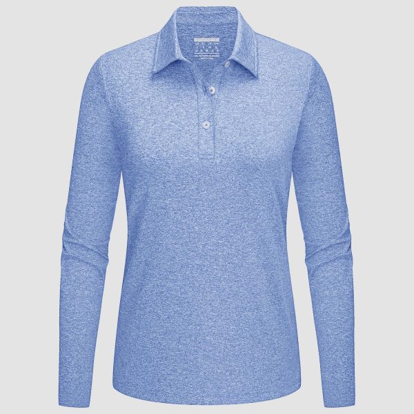 384dfde9847a48bdf7a72b4a41f90b0aac4c760d1cebee44f4d4e2aaa03a11b2.jpg Women's Polo Shirts Long Sleeve UPF 50+ Sun Protection Golf Shirts Quick Dry Athletic Workout Collared Shirt