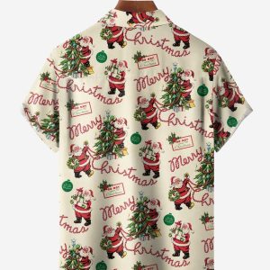 3938513a49ea94f41a88ed3b4b2580145fb530fd3830110f7714271a34c90d96.jpg Christmas Chest Pocket Short Sleeves Casual Shirt