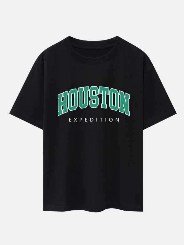396e10a4ad8f8093d38431e09dd6df2f6e99ca27dab7b4bf0b0e14ae36cb497d.jpg Houston Print Drop Shoulder Oversize T-Shirt & Sweat Shorts