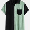 3db054d361f22a1fc9305bb7a58df86ef17f9de12b50d74d2cca6e7a16137884.jpg Short Sleeve Two-Tone Corduroy Shirt & Corduroy Shorts
