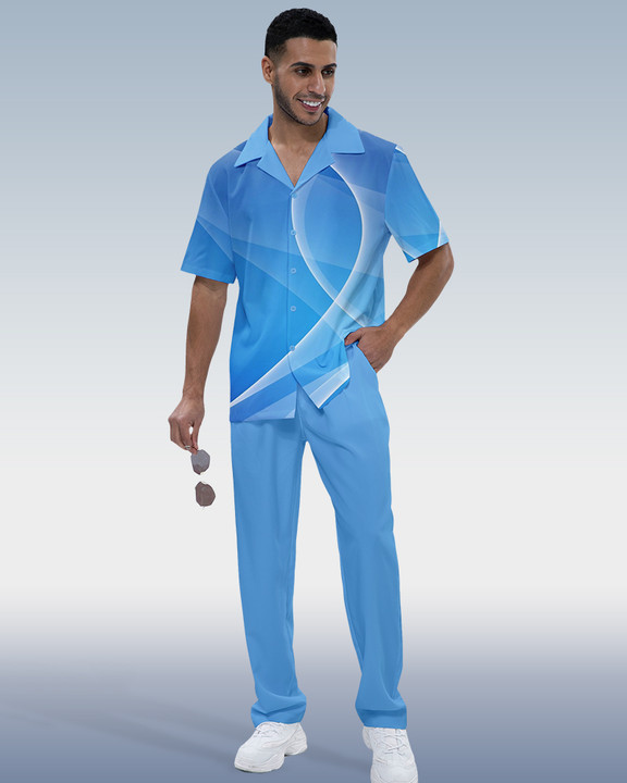 3f6a3b82c36a3bc28d7132cc29125c3dad85a7758617306b6ff3742fe46673e5.jpg Suitmens Men's Gradient Short Sleeve Shirt Walking Set 327