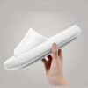 Minimalist Single Band Slides Shower Bathroom Slippers Comfy Cushioned Thick Sole