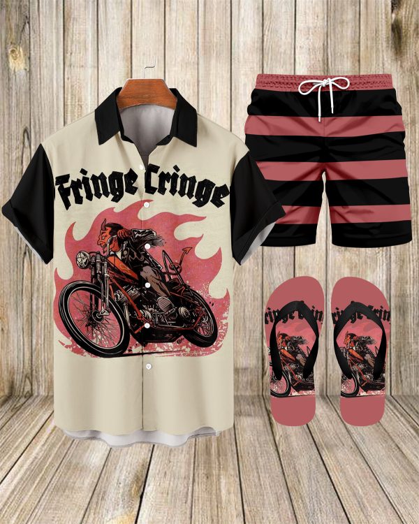 4601c2b9fb18262588cd30633945283eccde407b525ca160e78aae56db28bca1.jpg Suitmens Men's Modified Motorcycle Print Shirt Three-Piece Set 069