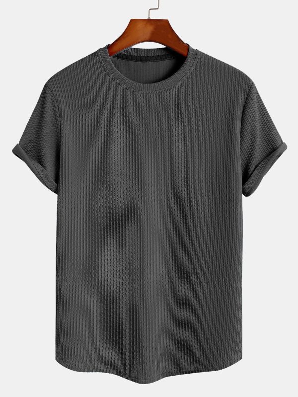 4efefdce7fc098c0578cf29a481add7182affb4a2c8b183a3b3968207ff5ce9f.jpg Muscle Fit Arc Hem Ribbed T-Shirt