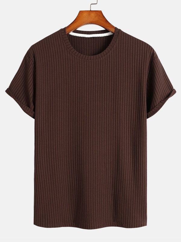 5438bc3f102e3e93cdc9c759f432edb266cb5f94c6133225ede5193435517db6.jpg Basic Slim Fit Ribbed T-Shirt
