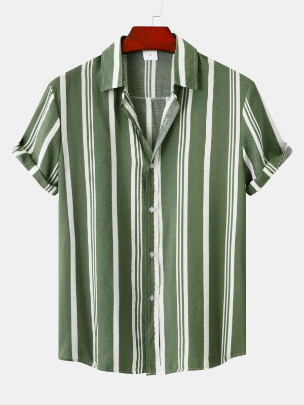 58685f050b654a07dee22a926b5f318beb2243ed8bd85d1f10573b6367c79498.jpg Stripe Print Button Up Shirt & Swim Shorts