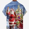 5d01a091467e227d88bebc298324d672b7c86c25d40972cbf08b899f0efde995.jpg Christmas Santa Chest Pocket Short Sleeve Casual Shirt