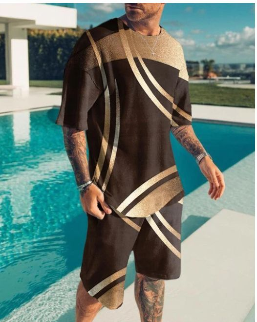 623978a35158bf77bd82579cefb5062e0ed85e6dfaacf5ccf03bb62c5a5318c6.png Suitmens Men's Brown Art Print Shorts Suit
