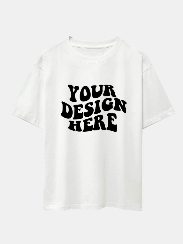6514efcfe97da4aaff53f3aaddd74a4940a45fca4662afb1a862af5b26996b1d.jpg Your Design Here Print Drop Shoulder Oversize T-Shirt