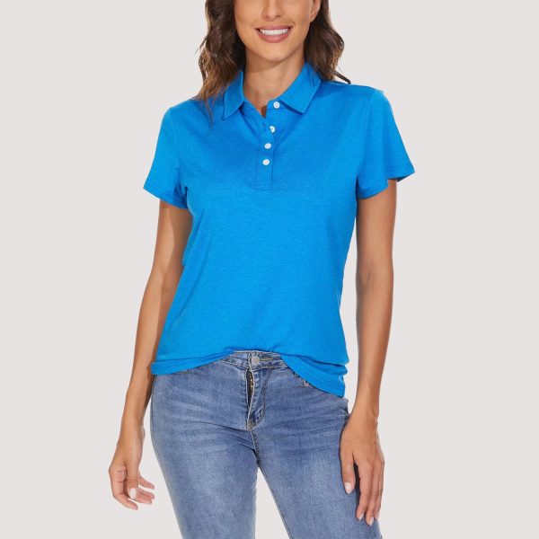 68bf569018af8d8d1d3f16a76fe4eb25118f7732d4fb9c9202f9e0ac11b31ddf.jpg Women's Polo T-Shirts 4-Button Moisture Wicking Athletic Tee Shirts