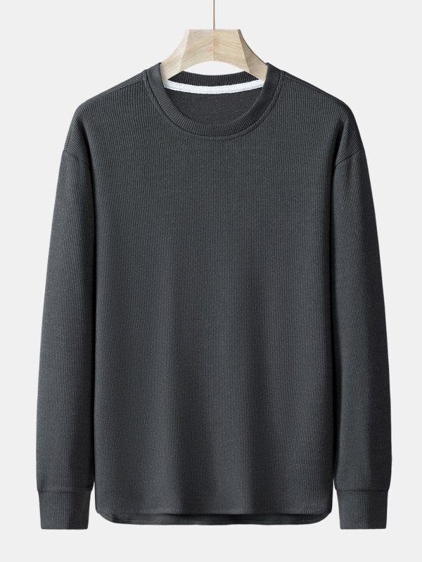 68d69522725c69ac2402d99151f6d2882a72fff77237710e8e4db09c140d418a.jpg Long Sleeve Relax Fit Knit Ribbed T-Shirt