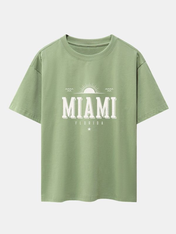 6a4e94f322c50f0a4744380e161f8d695d33bb7fd2c234d740b4362b92e3022a.jpg Vintage Miami Letter Print Heavy Weight Oversize T-Shirt
