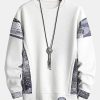 Paisley Print Panel Waffle Sweatshirt & Corduroy Paisley Print Panel Pants