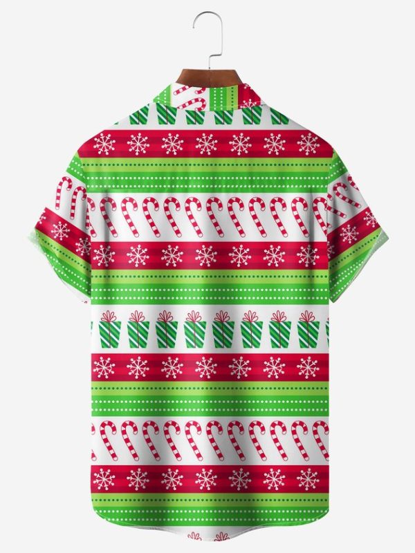 6e37df3c559c2ff90cf8eeadbc352edca2fdd4ef133e00b2861b64854d04d434.jpg Christmas Big Foot Chest Pocket Short Sleeve Casual Shirt